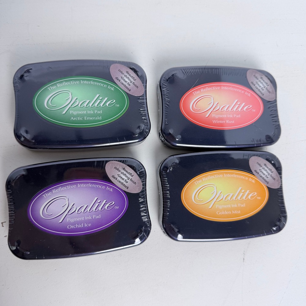 Tsukineko Opalite Interference Pigment Ink Pads Lot of 4 Sealed Colors